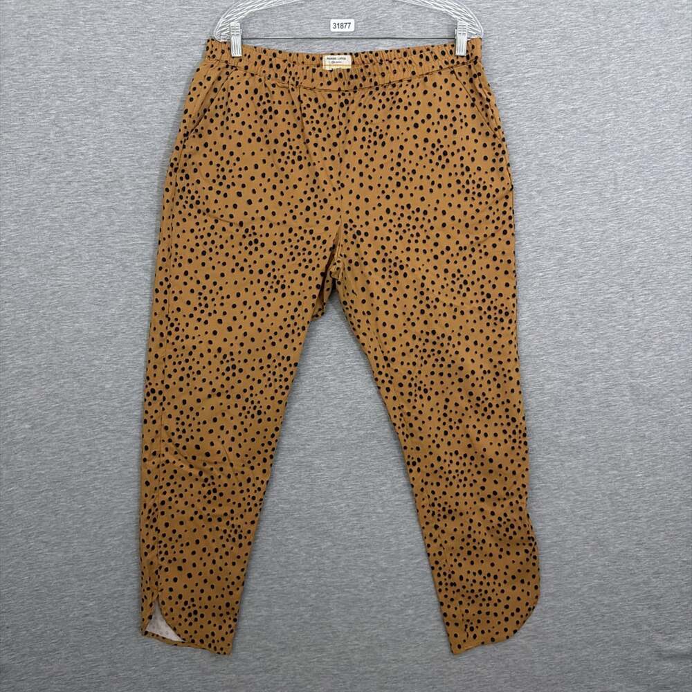 Marine Layer Womens XL Brown Animal Leopard Spot Stretch Elastic Pants